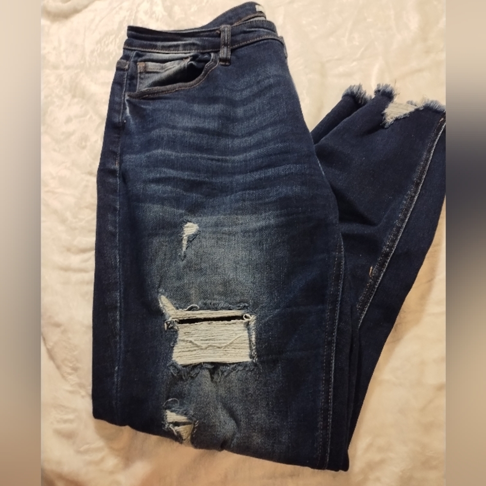 KanCan Dark Blue Distressed Skinny Jeans